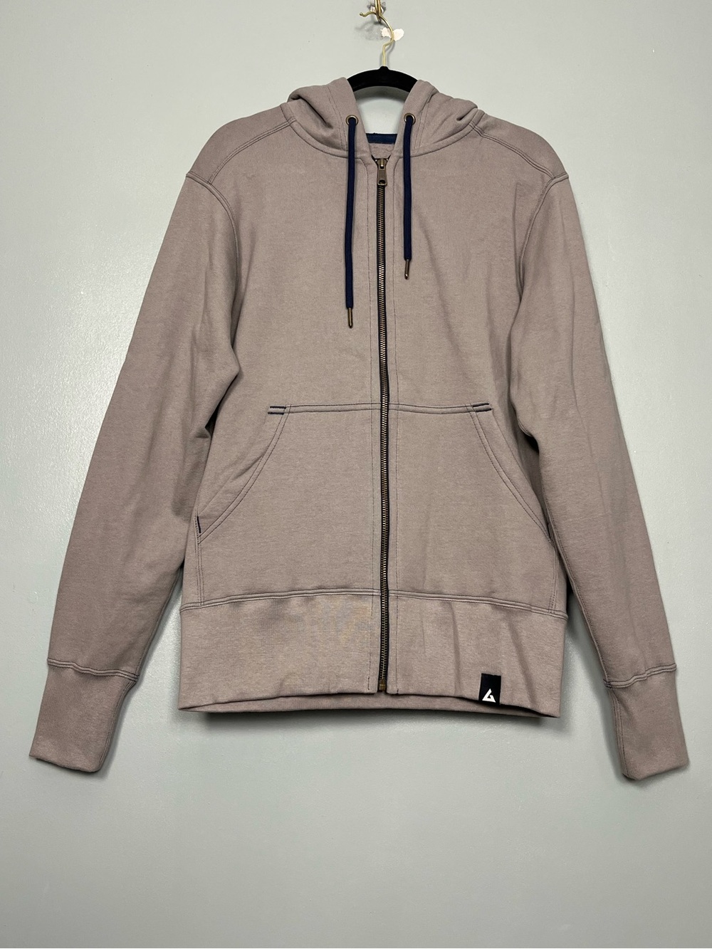 American Giant Zip-Up Hoodie Gray Navy Heavyweight Made in USA Men’s Size S